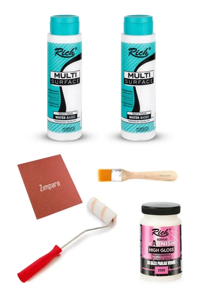 Rich Multi Surface Antik Beyaz 1000cc (1400 gr) Dolap Boyama Set Mobilya Boyası Dolap Boyası Parlak Vernik ürün görseli