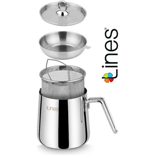 Lines LKX-1000 4 Parça Çelik Kızartma Tenceresi 13,7x13cm 2lt - Resim 3