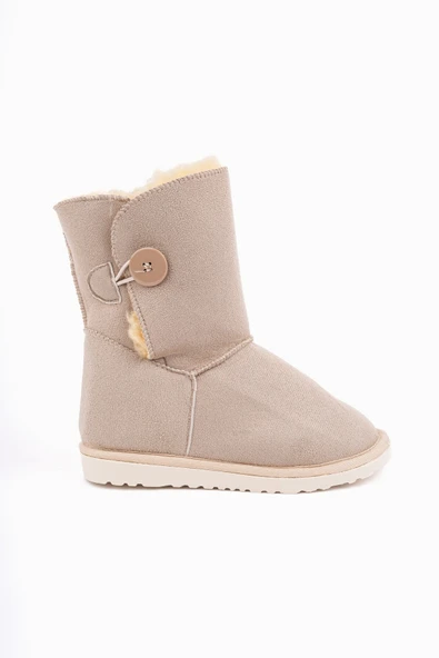 Muggo KİDDY Düğmeli Kürklü Çocuk Kışlık Bot - 3