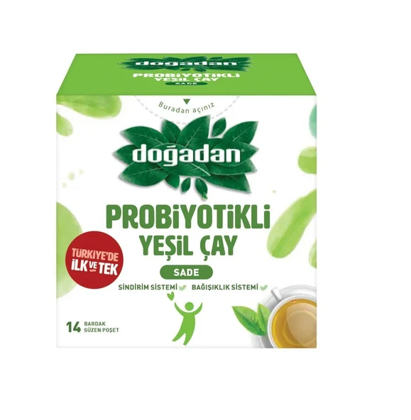 DOĞADAN PROBİYOTİKLİ YEŞİL ÇAY AÇAİ ANANASLI 14 LÜ 23,8GR ürün görseli 1