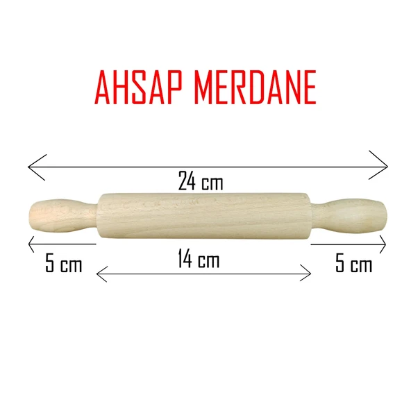 Ahşap Merdane 24 cm Kayın Mini Hobi Merdanesi Dayanıklı ve Şık Tasarım Seramik Hamuru Merdanesi - Resim 2
