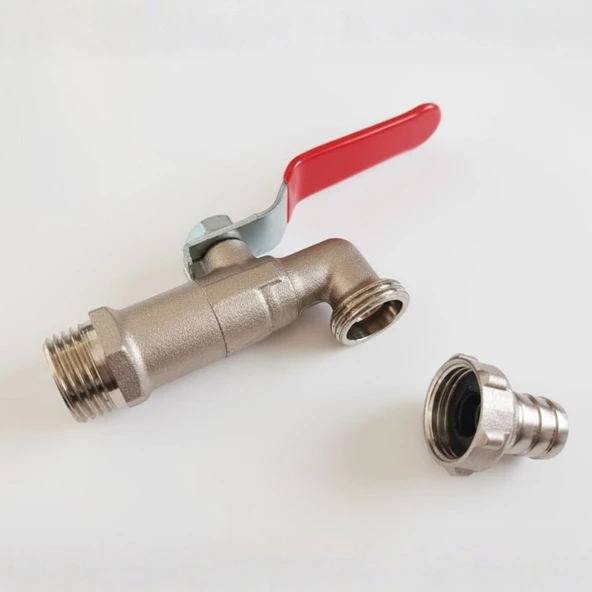 Küresel Rekorlu Krom Bahçe Musluğu 1/2 Korozyona Dayanıklı Rekorlu Tam Geçişli Bahçe Musluğu - Resim 5