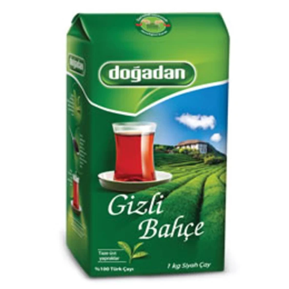 DOĞADAN SİYAH DÖKME ÇAY GİZLİ BAHÇE 1000GR ürün görseli 1