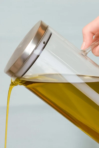 Çelik Kapaklı Vakumlu Borosilikat Cam Yağlık Sirkelik Sütlük Sürahi 1500 ml - Resim 4