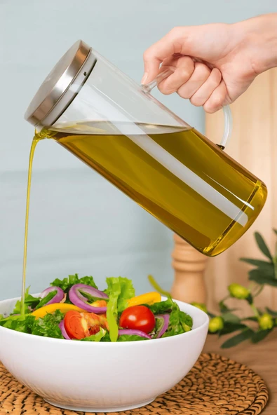 Çelik Kapaklı Vakumlu Borosilikat Cam Yağlık Sirkelik Sütlük Sürahi 1500 ml ürün görseli 1