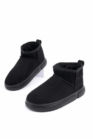 Muggo TAZZY Kadın Kalın Taban İçi Tüylü Günlük Mini Yarım Bot - 6