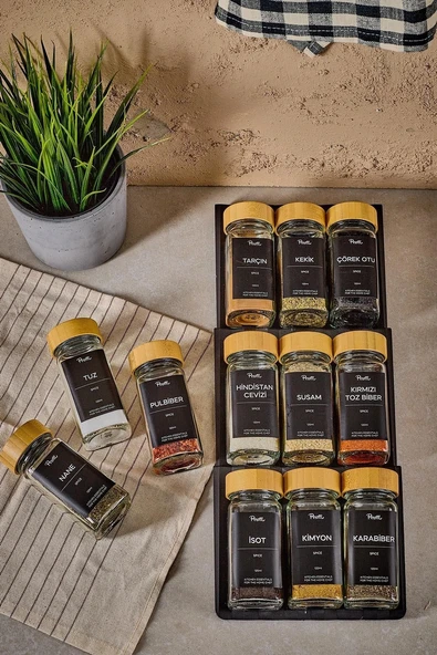 Perotti 12 Li Raul Bambu Baharatlık Kare 16777 Şeffaf - Resim 4