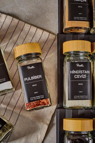 Perotti 12 Li Raul Bambu Baharatlık Kare 16777 Şeffaf - Resim 2