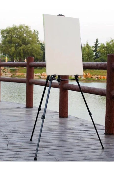 Opus 40 ml Yağlı Boya Seti 6 Renk 3 Ayaklı Şövale Seti Çantalı Metal Şövale 35x50 Tuval Fırça Seti - Resim 3