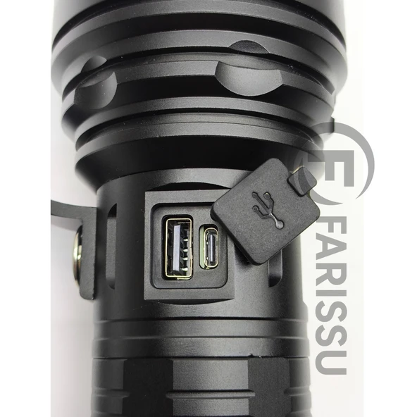 Gold Silver GS-14200 Profesyonel Şarjlı El Feneri 50W 5000 Lümen - Powerbank Özellikli - 3