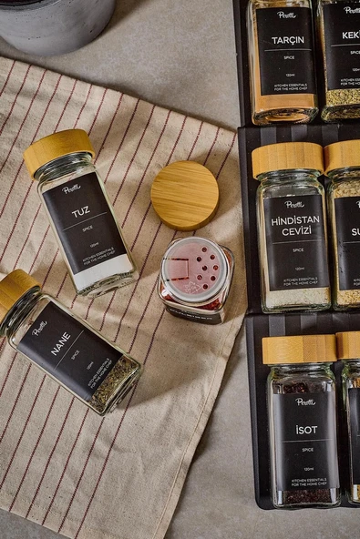 Perotti 12 Li Raul Bambu Baharatlık Kare 16777 Şeffaf - Resim 3