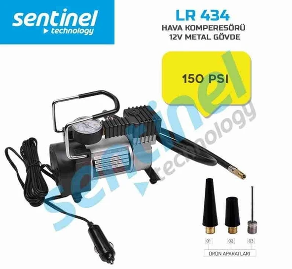 Sentinel Hava Kompresöü 12V Metal Gövde Işıklı ürün görseli