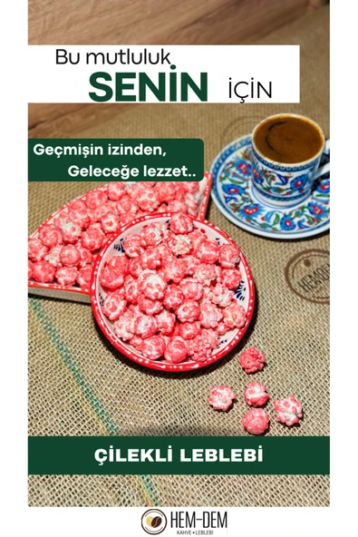 Hemdem Çilekli Leblebi Draje 250 gr - Çıtır Leblebi, Tatlı Çilek Aroması - 1