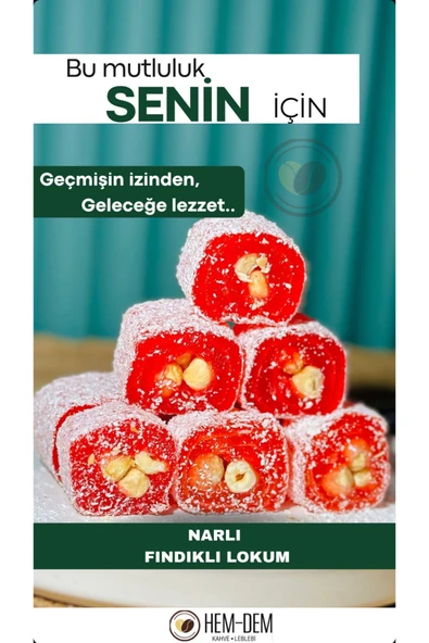 Hemdem Narlı Fındıklı Lokum 500 gr - Gurme ve Geleneksel Lezzet - 1