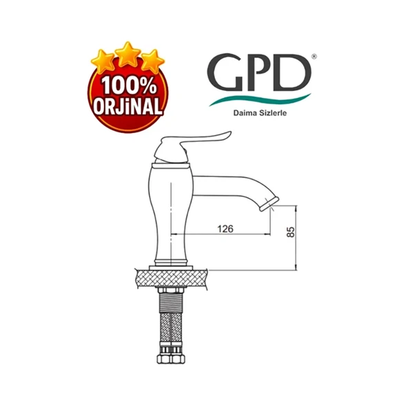 Gpd Tauro MLB150-A Lavabo Bataryası ALTIN - Resim 2