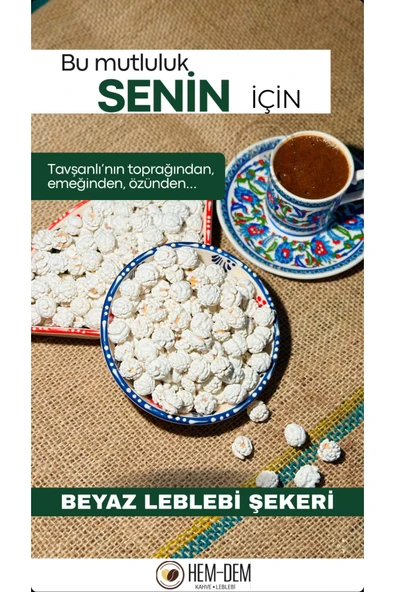 Hemdem Duble Beyaz Leblebi Şekeri 400 g , Geleneksel Tatlı Atıştırmalık, Doğal ve Katkısız Lezzet - 1