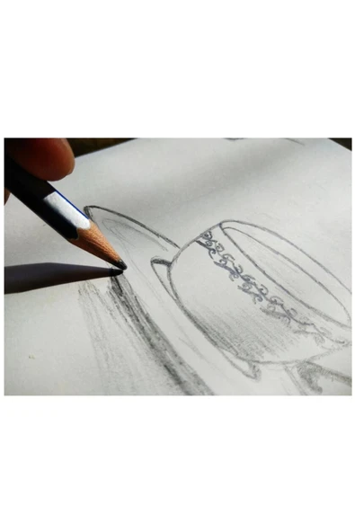 Fio A5 Spiralli Eskiz Defteri 90 gr Keep Smiling Dereceli Kalem Seti 12'li Karakalem Çizim Eskiz Set - Resim 4