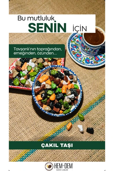 Hemdem Çikolatalı ve Renkli Çakıl Taşı 500 gr - Çocukların Favori Lezzeti - 1
