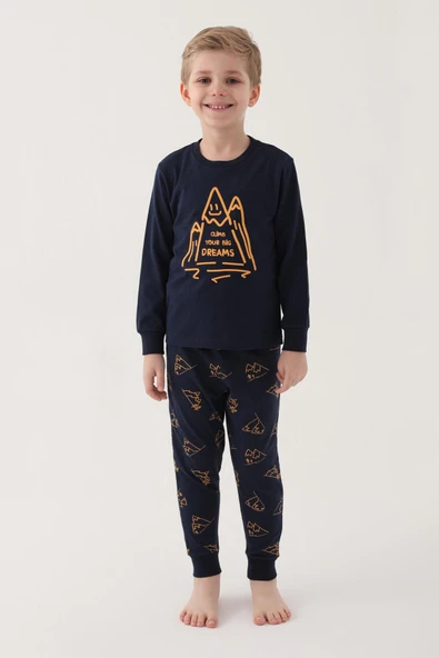 Roly Poly 3171 Aspire To İnside Erkek Çocuk Uzun Kol Pijama Takım - Resim 3