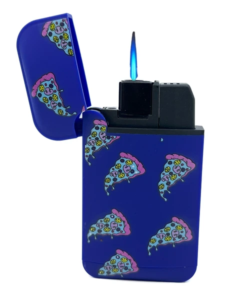 Zengaz Cool Tasarım Jet Alev Çakmak - Blue Pizza - Resim 3