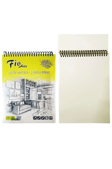 Fio A5 Spiralli Eskiz Defteri 90 gr Keep Smiling Karakalem Çizim Seti 12'li Kalemlikli Eskiz Seti - Resim 2