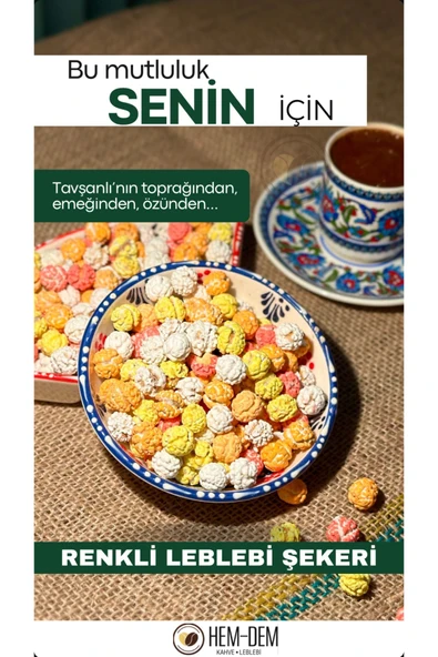 Hemdem Renkli Leblebi Şekeri 400 gr , Nostaljik ve Eğlenceli Lezzet - 1
