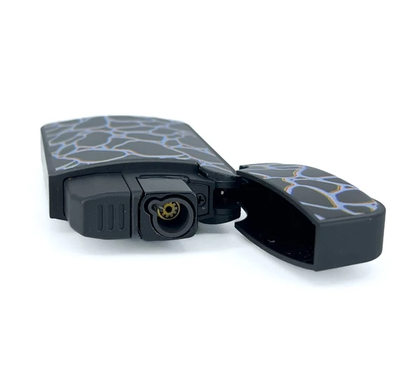 Zengaz Cool Tasarım Jet Alev Çakmak - Black Crackle - Resim 4