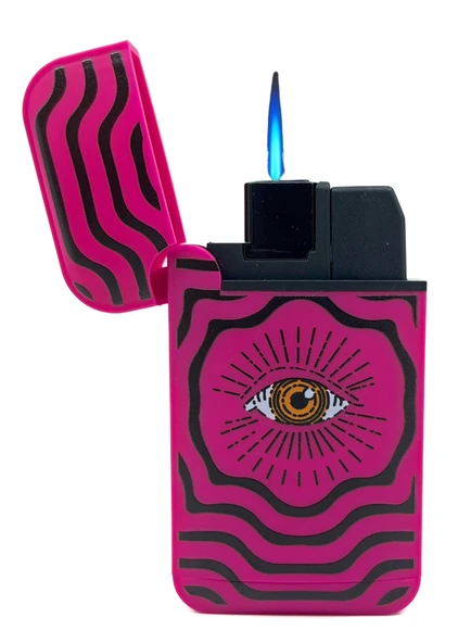 Zengaz Cool Tasarım Jet Alev Çakmak - Magenta Vibrant Eye - Resim 3