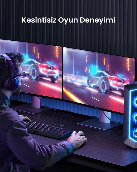 UGREEN 4K Displayport to HDMI Dönüştürücü Kablo 5 Metre, Siyah, 10204 - Resim 5