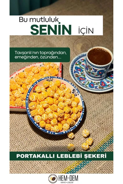 Hemdem Portakallı Leblebi Şekeri 400 g , Ferah, Tatlı ve Nostaljik Lezzet - 1