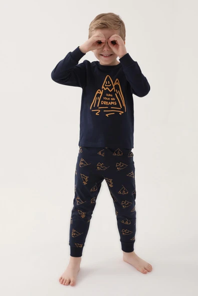 Roly Poly 3171 Aspire To İnside Erkek Çocuk Uzun Kol Pijama Takım ürün görseli 1
