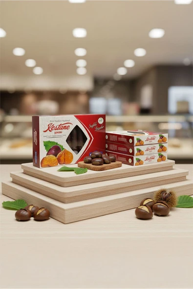 Kibarzade Bitter Çikolatalı Kestane Şekeri 140 gr , Bitter Çikolata Kaplamalı - 1