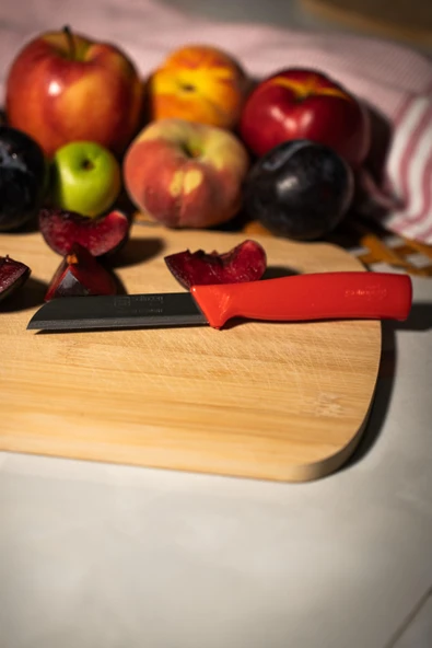 Solingen Sedefli Kırmızı Meyve Bıçağı – 18,5 cm, Tırtıklı Ağız, Paslanmaz Alman Çeliği (Tekli) ürün görseli