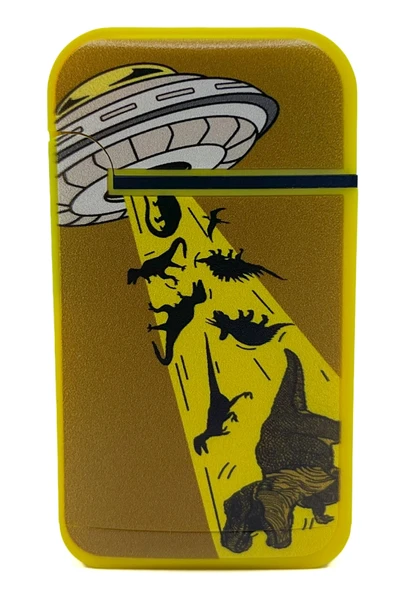 Zengaz Cool Tasarım Jet Alev Çakmak - Ufo Dino Abducting ürün görseli 1
