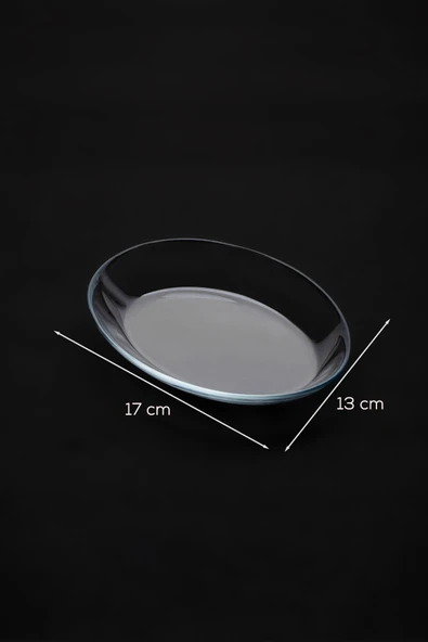 Paşabahçe 10356 6lı Oval Servis Tabak Seti - Şeffaf Cam Sunum Tabakları 17x13 cm - Resim 3