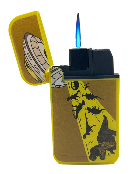 Zengaz Cool Tasarım Jet Alev Çakmak - Ufo Dino Abducting - Resim 3