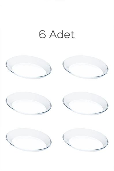 Paşabahçe 10356 6lı Oval Servis Tabak Seti - Şeffaf Cam Sunum Tabakları 17x13 cm - Resim 2