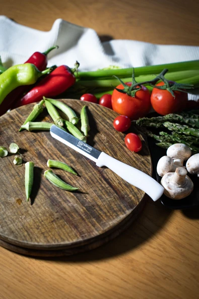 Solingen Beyaz Simli Ava Bıçak – 22 cm, Tırtıklı Ağız, Paslanmaz Alman Çeliği - Resim 2