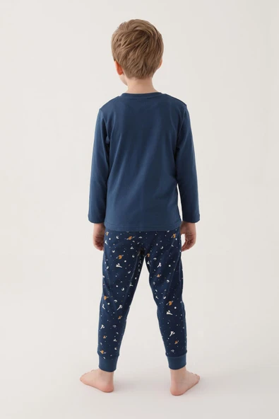 Roly Poly 3177 Best Kids The Galaxy Erkek Çocuk Uzun Kol Pijama Takım - Resim 5