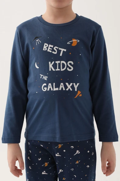 Roly Poly 3177 Best Kids The Galaxy Erkek Çocuk Uzun Kol Pijama Takım - Resim 4