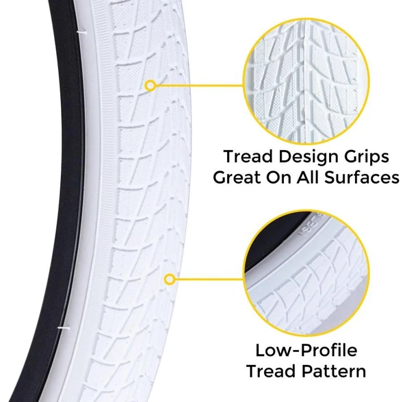 RAPTOR Beyaz Dış Lastik 20X1.95 (Desen-P1023) 20 Jant Beyaz Çocuk Bisikleti Dış Lastiği Düz Lastik - Resim 4
