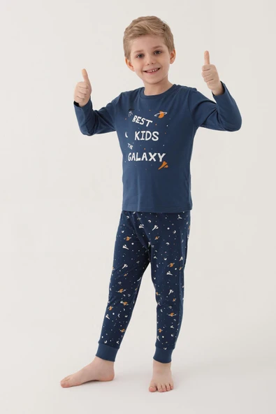 Roly Poly 3177 Best Kids The Galaxy Erkek Çocuk Uzun Kol Pijama Takım - Resim 2