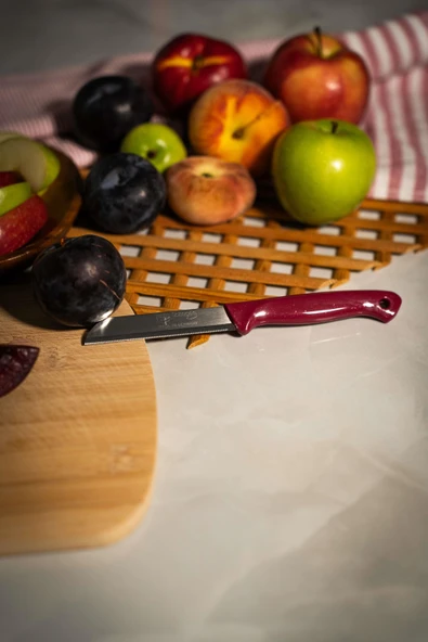 Solingen Simli Meyve Bıçağı – Fuşya Saplı, 18,5 cm, Paslanmaz Alman Çeliği (Tekli) ürün görseli