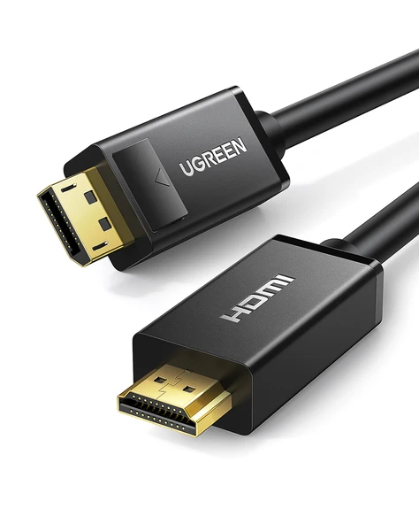 UGREEN 4K Displayport to HDMI Dönüştürücü Kablo 1 Metre, Siyah, 10238 ürün görseli