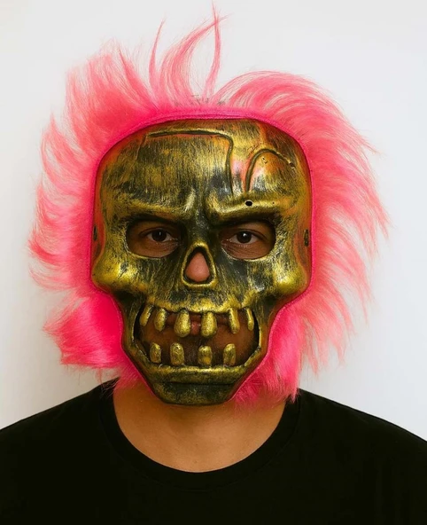 Eğitici Oyuncak Wild Skull - Bakır Kafatası Pembe Saçlı İskelet Maske