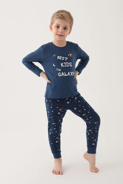 Roly Poly 3177 Best Kids The Galaxy Erkek Çocuk Uzun Kol Pijama Takım - Resim 3