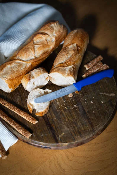 Solingen Mavi Sebze Bıçağı – Tırtıklı, 22 cm, Paslanmaz Alman Çeliği, Ergonomik Sap (Tekli) - Resim 2