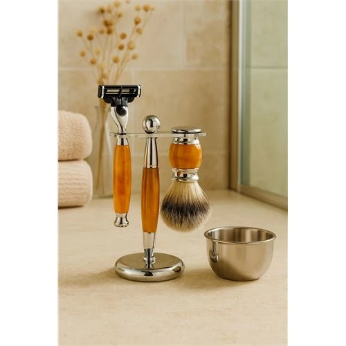 Koleksiyon Tıraş Seti – 304 Cerrahi Çelik & Kemik Saplı | Çift Cidarlı Tıraş Tası Icardi Collection ürün görseli