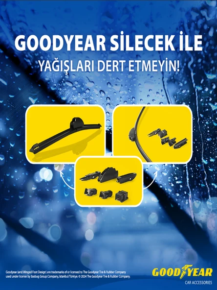 Velonova GOOD YEAR 2’li Set Muz Tipi Silecek Takımı Renault Fluence 2010-2022 Ön Cam Sileceği 600mm-400mm - Resim 3