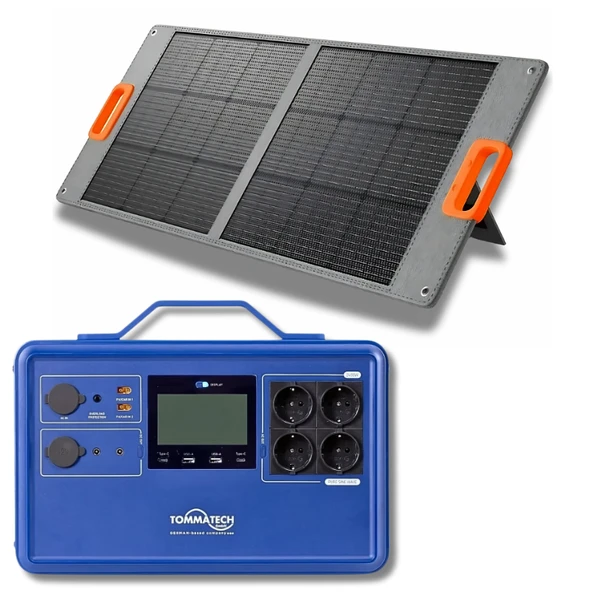 Tommatech 2400 W Taşınabilir Güç Kaynağı Katlanabilir Panel Paketi ürün görseli